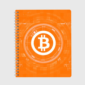 Тетрадь с принтом BITCOIN в городе Новоалтайск, 100% бумага | 48 листов, плотность листов — 60 г/м2, плотность картонной обложки — 250 г/м2. Листы скреплены сбоку удобной пружинной спиралью. Уголки страниц и обложки скругленные. Цвет линий — светло-серый
 | bitcoin | btc | coin | crypto | ethereum | money | orange | биткоин | валюта | деньги | известные | криптовалюта | логотип | монета | надписи.cash | оранжевый | цвет | цифровое золото | эфир