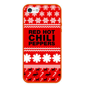 Чехол для iPhone 5/5S матовый с принтом Праздничный RHCP в городе Новоалтайск, Силикон | Область печати: задняя сторона чехла, без боковых панелей | red hot chili peppers | rhcp | альтернативный | группа | джош клингхоффер | знак | красные острые перцы чили | красный | метал | надпись | новогодний | новый год | праздник | ред хот ч | рождество | рок | рхчп | рэп