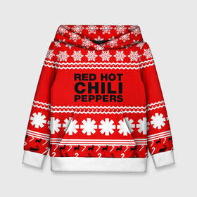 Детская толстовка 3D с принтом Праздничный RHCP в городе Новоалтайск, 100% полиэстер | двухслойный капюшон со шнурком для регулировки, мягкие манжеты на рукавах и по низу толстовки, спереди карман-кенгуру с мягким внутренним слоем | red hot chili peppers | rhcp | альтернативный | группа | джош клингхоффер | знак | красные острые перцы чили | красный | метал | надпись | новогодний | новый год | праздник | ред хот ч | рождество | рок | рхчп | рэп
