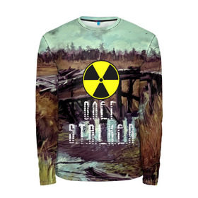 Мужской лонгслив 3D с принтом S.T.A.L.K.E.R ОЛЕГ в городе Новоалтайск, 100% полиэстер | длинные рукава, круглый вырез горловины, полуприлегающий силуэт | Тематика изображения на принте: s.t.a.l.k.e.r. | stalker | олег | сталкер