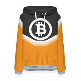Женская толстовка 3D с принтом BITCOIN UNIFORM в городе Новоалтайск, 100% полиэстер  | двухслойный капюшон со шнурком для регулировки, мягкие манжеты на рукавах и по низу толстовки, спереди карман-кенгуру с мягким внутренним слоем. | bitcoin | btc | coin | crypto | ethereum | money | orange | биткоин | валюта | деньги | известные | криптовалюта | логотип | монета | надписи.cash | оранжевый | цвет | цифровое золото | эфир