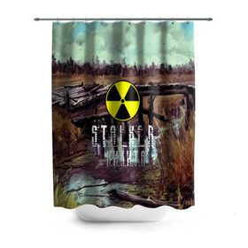 Штора 3D для ванной с принтом S.T.A.L.K.E.R НИКИТА в городе Новоалтайск, 100% полиэстер | плотность материала — 100 г/м2. Стандартный размер — 146 см х 180 см. По верхнему краю — пластиковые люверсы для креплений. В комплекте 10 пластиковых колец | s.t.a.l.k.e.r. | stalker | никита | припять | сталкер | чернобыль