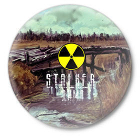Значок с принтом S.T.A.L.K.E.R ДИМА в городе Новоалтайск,  металл | круглая форма, металлическая застежка в виде булавки | s.t.a.l.k.e.r. | stalker |   припять | дима | сталкер | чернобыль