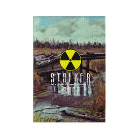 Обложка для паспорта матовая кожа с принтом S.T.A.L.K.E.R ВАСЯ в городе Новоалтайск, натуральная матовая кожа | размер 19,3 х 13,7 см; прозрачные пластиковые крепления | s.t.a.l.k.e.r. | stalker |   припять | вася | сталкер | чернобыль