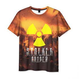 Мужская футболка 3D с принтом S.T.A.L.K.E.R Андрей в городе Новоалтайск, 100% полиэфир | прямой крой, круглый вырез горловины, длина до линии бедер | s.t.a.l.k.e.r. | stalker | андрей | припять | сталкер | чернобыль