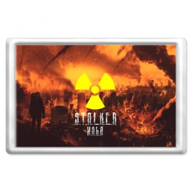 Магнит 45*70 с принтом S.T.A.L.K.E.R Илья в городе Новоалтайск, Пластик | Размер: 78*52 мм; Размер печати: 70*45 | s.t.a.l.k.e.r. | stalker | илья | припять | сталкер | чернобыль