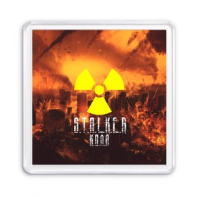 Магнит 55*55 с принтом S.T.A.L.K.E.R Коля в городе Новоалтайск, Пластик | Размер: 65*65 мм; Размер печати: 55*55 мм | Тематика изображения на принте: 