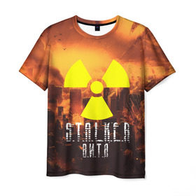Мужская футболка 3D с принтом S.T.A.L.K.E.R Витя в городе Новоалтайск, 100% полиэфир | прямой крой, круглый вырез горловины, длина до линии бедер | Тематика изображения на принте: виктор | радиация | сталкер