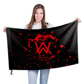 Флаг 3D с принтом Alan Walker music space в городе Новоалтайск, 100% полиэстер | плотность ткани — 95 г/м2, размер — 67 х 109 см. Принт наносится с одной стороны | alan walker | club | music | абстракция | клубная музыка | космос | краски | музыка