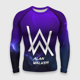 Мужской рашгард 3D с принтом Alan Walker SPACE COLLECTION в городе Новоалтайск,  |  | alan walker | club | music | абстракция | клубная музыка | космос | краски | музыка