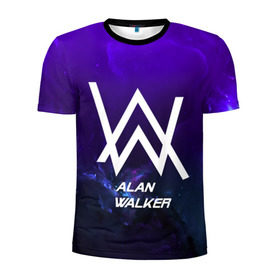 Мужская футболка 3D спортивная с принтом Alan Walker SPACE COLLECTION в городе Новоалтайск, 100% полиэстер с улучшенными характеристиками | приталенный силуэт, круглая горловина, широкие плечи, сужается к линии бедра | alan walker | club | music | абстракция | клубная музыка | космос | краски | музыка
