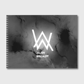 Альбом для рисования с принтом ALAN WALKER в городе Новоалтайск, 100% бумага
 | матовая бумага, плотность 200 мг. | Тематика изображения на принте: alan walker | club | music | абстракция | клубная музыка | космос | краски | музыка