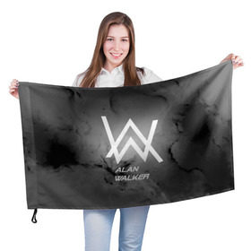 Флаг 3D с принтом ALAN WALKER в городе Новоалтайск, 100% полиэстер | плотность ткани — 95 г/м2, размер — 67 х 109 см. Принт наносится с одной стороны | alan walker | club | music | абстракция | клубная музыка | космос | краски | музыка