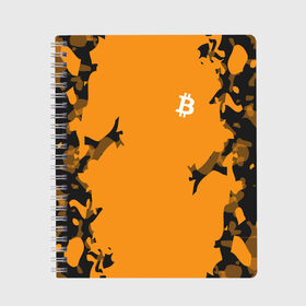 Тетрадь с принтом BITCOIN в городе Новоалтайск, 100% бумага | 48 листов, плотность листов — 60 г/м2, плотность картонной обложки — 250 г/м2. Листы скреплены сбоку удобной пружинной спиралью. Уголки страниц и обложки скругленные. Цвет линий — светло-серый
 | bitcoin | btc | crypto | биткоин | валюта | деньги | криптовалюта | цифровое золото