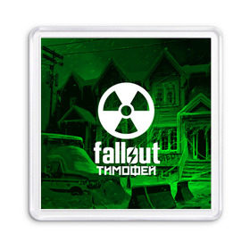 Магнит 55*55 с принтом FALLOUT ТИМОФЕЙ в городе Новоалтайск, Пластик | Размер: 65*65 мм; Размер печати: 55*55 мм | fallout 4 | game | logo fallout | nuka kola | игры | имены | мутанты | надписи | питбой | пустошь | радиация | убежище 101