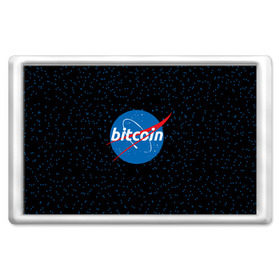 Магнит 45*70 с принтом BITCOIN в стиле NASA в городе Новоалтайск, Пластик | Размер: 78*52 мм; Размер печати: 70*45 | Тематика изображения на принте: bitcoin | btc | crypto | биткоин | валюта | деньги | криптовалюта | майнер | майнинг | цифровое золото