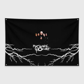 Флаг-баннер с принтом My Chemical Romance в городе Новоалтайск, 100% полиэстер | размер 67 х 109 см, плотность ткани — 95 г/м2; по краям флага есть четыре люверса для крепления | gerard way | mcr | my chemical romance | альтернативный | группа | джерард уэй | май кемикал романс | мкр | мой химический роман | мхр | мцр | панк | поп | поппанк | рок | рэй торо