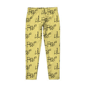 Детские леггинсы 3D с принтом LiL PEEP Pattern в городе Новоалтайск, полиэстер 85%, спандекс 15% | эластичный пояс, зауженный крой | band | cry baby | emo | lil peep | music | musician | rap | swag | логотип | музыка | музыкант | нытик. | рэп | сваг | эмо