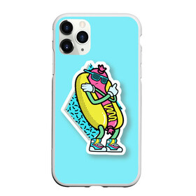 Чехол для iPhone 11 Pro матовый Хот-Дог: в городе Новоалтайск, Силикон | | 90s style | food | hot dog | pop art | style | еда | поп арт | стиль 90 х | хот дог