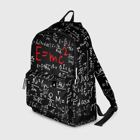 Рюкзак 3D с принтом Формулы E=mc2 в городе Новоалтайск, 100% полиэстер | лямки с регулируемой длиной, сверху петелька, чтобы рюкзак можно было повесить на вешалку. Основное отделение закрывается на молнию, как и внешний карман. Внутри два дополнительных кармана, один из которых закрывается на молнию. По бокам два дополнительных кармашка | emc | альберт | доска | емс хипстер | мел | физик | физика | формула | энштейн