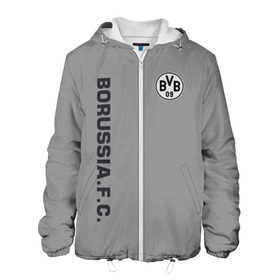 Мужская куртка 3D с принтом FC Borussia 2018 Vintage в городе Новоалтайск, ткань верха — 100% полиэстер, подклад — флис | прямой крой, подол и капюшон оформлены резинкой с фиксаторами, два кармана без застежек по бокам, один большой потайной карман на груди. Карман на груди застегивается на липучку | borussia dortmund | fc | спорт | спортивные | футбол | футбольный клуб