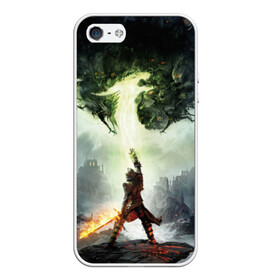 Чехол для iPhone 5/5S матовый с принтом Dragon Age Inquisition в городе Новоалтайск, Силикон | Область печати: задняя сторона чехла, без боковых панелей | Тематика изображения на принте: dragon age | dragon age inquisition | inquisition