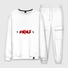 Мужской костюм хлопок с принтом Thomas Mraz в городе Новоалтайск, 100% хлопок | на свитшоте круглая горловина, мягкая резинка по низу. Брюки заужены к низу, на них два вида карманов: два “обычных” по бокам и два объемных, с клапанами, расположенные ниже линии бедра. Брюки с мягкой трикотажной резинкой на поясе и по низу штанин. В поясе для дополнительного комфорта — широкие завязки | thomas mraz | томас | тхомас