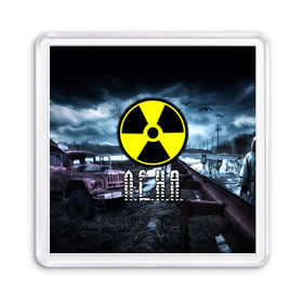 Магнит 55*55 с принтом S.T.A.L.K.E.R. - Л.Е.Н.А. в городе Новоалтайск, Пластик | Размер: 65*65 мм; Размер печати: 55*55 мм | stalker | алёна | буквы | волки | грузовик | елена | знак | игра | имя | лена | ленка | ленок | ммо | мрак | надпись | опасность | припять | птицы | радиация | рпг | сталкер | чернобыль | шутер