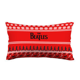 Подушка 3D антистресс с принтом Праздничный The Beatles в городе Новоалтайск, наволочка — 100% полиэстер, наполнитель — вспененный полистирол | состоит из подушки и наволочки на молнии | beatles | the beatles | бител | битлз | битлс | битлы | группа | джон леннон | джордж харрисон | жуки | знак | красный | ливерпульская четвёрка | мерсибит | надпись | новогодний | новый год | пол маккартни | поп