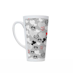 Кружка Латте с принтом Валентинки в городе Новоалтайск, Белая керамика | Объем 480 мл; Высота 150 мм; Диаметр 90 мм | 
