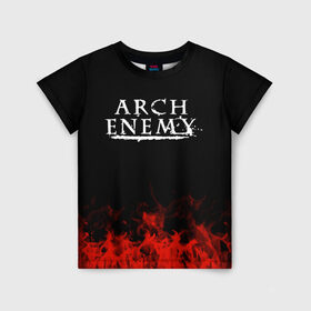 Детская футболка 3D с принтом Arch Enemy в городе Новоалтайск, 100% гипоаллергенный полиэфир | прямой крой, круглый вырез горловины, длина до линии бедер, чуть спущенное плечо, ткань немного тянется | arch enemy | band | metal | music | rock | атрибутика | группа | метал | музыка | рок