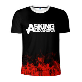 Мужская футболка 3D спортивная с принтом Asking Alexandria в городе Новоалтайск, 100% полиэстер с улучшенными характеристиками | приталенный силуэт, круглая горловина, широкие плечи, сужается к линии бедра | asking alexandria | band | metal | music | rock | атрибутика | группа | метал | музыка | рок