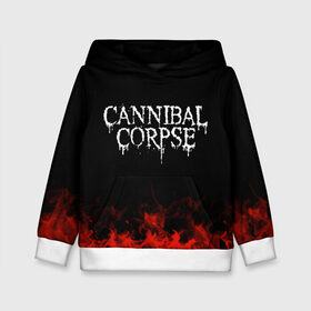 Детская толстовка 3D с принтом Cannibal Corpse в городе Новоалтайск, 100% полиэстер | двухслойный капюшон со шнурком для регулировки, мягкие манжеты на рукавах и по низу толстовки, спереди карман-кенгуру с мягким внутренним слоем | Тематика изображения на принте: band | cannibal corpse | metal | music | rock | атрибутика | группа | метал | музыка | рок