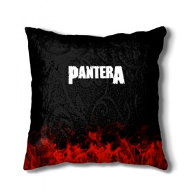 Подушка 3D с принтом Pantera в городе Новоалтайск, наволочка – 100% полиэстер, наполнитель – холлофайбер (легкий наполнитель, не вызывает аллергию). | состоит из подушки и наволочки. Наволочка на молнии, легко снимается для стирки | band | metal | music | pantera | rock | атрибутика | группа | метал | музыка | рок