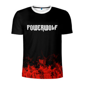 Мужская футболка 3D спортивная с принтом Powerwolf в городе Новоалтайск, 100% полиэстер с улучшенными характеристиками | приталенный силуэт, круглая горловина, широкие плечи, сужается к линии бедра | band | metal | music | powerwolf | rock | атрибутика | группа | метал | музыка | рок