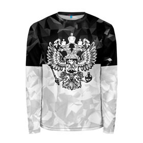 Мужской лонгслив 3D с принтом RUSSIA - Black Collection в городе Новоалтайск, 100% полиэстер | длинные рукава, круглый вырез горловины, полуприлегающий силуэт | russia | герб | двуглавый орел | патриот | россия