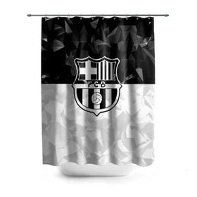 Штора 3D для ванной с принтом FC Barca Black Collection в городе Новоалтайск, 100% полиэстер | плотность материала — 100 г/м2. Стандартный размер — 146 см х 180 см. По верхнему краю — пластиковые люверсы для креплений. В комплекте 10 пластиковых колец | fc barcelona | fcb | барселона | спорт | спортивные | футбол | футбольный клуб