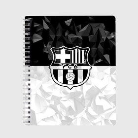 Тетрадь с принтом FC Barca Black Collection в городе Новоалтайск, 100% бумага | 48 листов, плотность листов — 60 г/м2, плотность картонной обложки — 250 г/м2. Листы скреплены сбоку удобной пружинной спиралью. Уголки страниц и обложки скругленные. Цвет линий — светло-серый
 | fc barcelona | fcb | барселона | спорт | спортивные | футбол | футбольный клуб