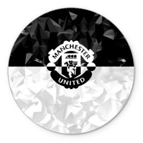 Коврик для мышки круглый с принтом F.C.M.U 2018 Black Collection в городе Новоалтайск, резина и полиэстер | круглая форма, изображение наносится на всю лицевую часть | Тематика изображения на принте: fc | manchester united | зож | манчестер юнайтед
  | спорт | спортивные | футбол | футбольный клуб