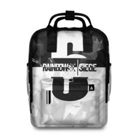 Женский рюкзак 3D с принтом RAINBOW SIX SIEGE в городе Новоалтайск, 100% полиэстер | лямки с регулируемой длиной, сверху ручки, чтобы рюкзак нести как сумку. Основное отделение закрывается на молнию, как и внешний карман. Внутри два дополнительных кармана, один из которых закрывается на молнию. По бокам два дополнительных кармашка, куда поместится маленькая бутылочка
 | cybersport | esports | pro league | r6 | rainbow | rainbow six | siege | six | weapon | игры | шутер