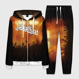 Мужской костюм 3D с принтом Judas Priest в городе Новоалтайск, 100% полиэстер | Манжеты и пояс оформлены тканевой резинкой, двухслойный капюшон со шнурком для регулировки, карманы спереди | band | judas priest | metal | music | rock | атрибутика | метал | музыка | рок