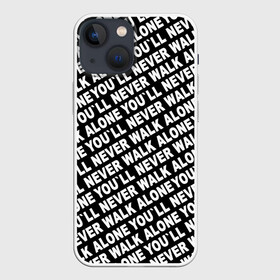 Чехол для iPhone 13 mini с принтом YNWA ЧБ в городе Новоалтайск,  |  | liverpool | you ll never walk alone | апл | ливерпуль | футбол