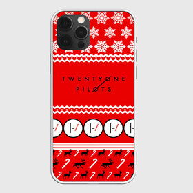 Чехол для iPhone 12 Pro Max с принтом Праздничный Twenty One Pilots в городе Новоалтайск, Силикон |  | 21 pilots | красный | новогодний | рождество | снежинки