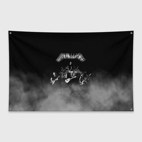 Флаг-баннер с принтом Группа Metallica в городе Новоалтайск, 100% полиэстер | размер 67 х 109 см, плотность ткани — 95 г/м2; по краям флага есть четыре люверса для крепления | metallica | группа | джеймс хэтфилд | кирк хэмметт | ларс ульрих | метал | металика | металлика | миталика | музыка | роберт трухильо | рок | трэш | трэшметал | хард | хардрок | хеви | хевиметал