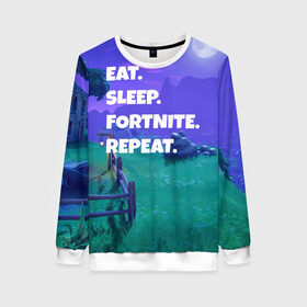 Женский свитшот 3D с принтом Fortnite Repeat в городе Новоалтайск, 100% полиэстер с мягким внутренним слоем | круглый вырез горловины, мягкая резинка на манжетах и поясе, свободная посадка по фигуре | battle royale | fortnite | батл роял | фортнайт
