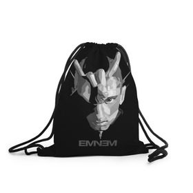 Рюкзак-мешок 3D с принтом Eminem в городе Новоалтайск, 100% полиэстер | плотность ткани — 200 г/м2, размер — 35 х 45 см; лямки — толстые шнурки, застежка на шнуровке, без карманов и подкладки | actor | american rapper | composer | eminem | music | rap | record producer | актёр | американский | искусство | композитор | музыка | музыкальный продюсер | поп арт | рэп | рэпер
