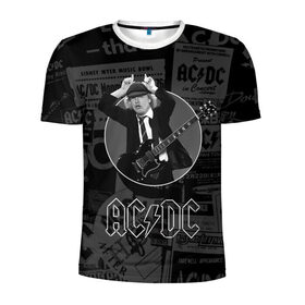 Мужская футболка 3D спортивная с принтом AC/DC в городе Новоалтайск, 100% полиэстер с улучшенными характеристиками | приталенный силуэт, круглая горловина, широкие плечи, сужается к линии бедра | ас | ац | диси | дс | дц | исидиси | эйси