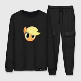 Мужской костюм хлопок с принтом My Little Pony в городе Новоалтайск, 100% хлопок | на свитшоте круглая горловина, мягкая резинка по низу. Брюки заужены к низу, на них два вида карманов: два “обычных” по бокам и два объемных, с клапанами, расположенные ниже линии бедра. Брюки с мягкой трикотажной резинкой на поясе и по низу штанин. В поясе для дополнительного комфорта — широкие завязки | my little pony | арт | игра | лошадь | май литл пони | мультфильм | пони | прикольные