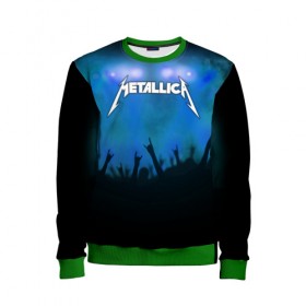 Детский свитшот 3D с принтом Metallica в городе Новоалтайск, 100% полиэстер | свободная посадка, прямой крой, мягкая тканевая резинка на рукавах и понизу свитшота | band | metal | metallica | music | rock | атрибутика | группа | метал | музыка | рок