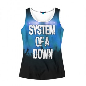 Женская майка 3D с принтом System of a Down в городе Новоалтайск, 100% полиэстер | круглая горловина, прямой силуэт, длина до линии бедра | band | metal | music | rock | system of a down | атрибутика | группа | метал | музыка | рок
